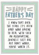 Aggravating Dad sarcastic father's day card created by Go La La!