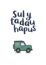 Welsh Father's day Land Rover card - Sul y Tadau hapus created by Draenog