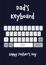 Funny Fathers Day Card - Dad - Keyboard - Dad's Keyboard - Thumbs Up / OK created by Daisy Jo Design