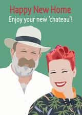 Funny Escape To The Chateau New Home Card - Dick & Angel - Happy New Home Enjoy Your New Chateau created by NEEDL designs