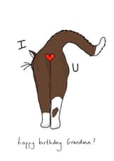 cheeky cat birthday card for grandma created by Eat the Moon