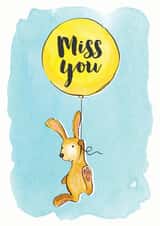 Miss you cute rabbit card created by Alexia Claire