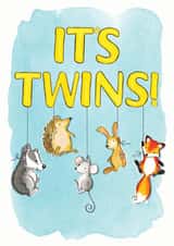It's twins cute new baby card created by Alexia Claire