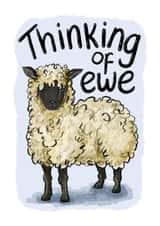 Cute Thinking of You Sheep Card created by Alexia Claire