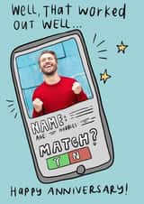 Personalised Anniversary Photo Card created by Che Dyer - Tinder Anniversary Photo Card