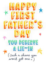Funny First Father’s Day card created by Rosie Johnson Illustrates