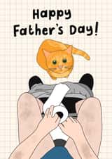 Funny Toilet Fathers Day Card - Dad - Cat - Happy Father's Day! created by Sweary Cats by Leaf Lane Studio