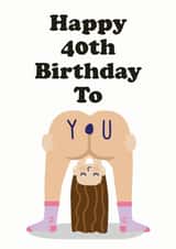 Rude 40th birthday card for her created by Studio Boketto