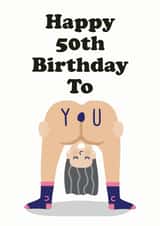 Rude 50th birthday card for her created by Studio Boketto