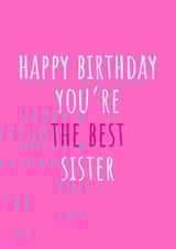 Sister cute birthday card pink created by Amy (Hedgecards)