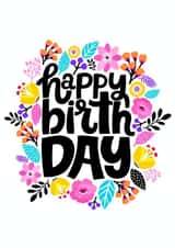 Happy Floral Birthday created by Geordies Love Gin