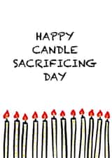 Funny candle sacrifice birthday card created by Moose Master