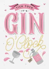 Gin o'clock birthday card created by Laura Scribbles