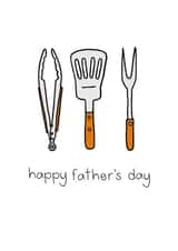 BBQ Utensils, Father's Day Card created by Liv Groves Illustration