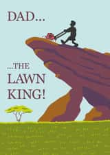 Funny Lawnmower Fathers Day Card / Birthday Card - Dad - The Lawn King created by The Imagination Spot