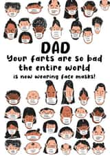 Dad's bad farts card created by Kwirk Cards
