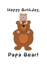 Papa bear and cub birthday card created by Wild Housecat Designs