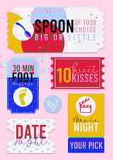 Couples Coupons Anniversary card created by Harriet Alice Fox