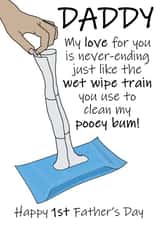 1st Father's Day Wet Wipe Joke created by @Cupsie's Creations