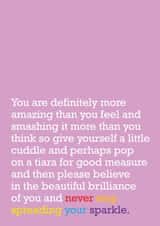 Never Stop Spreading Your Sparkle: Supportive Card For Friend created by The Right Lines