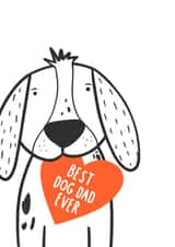 Cute Dog Dad Fathers Day Card / Birthday Card - Dog - Heart - Best Dog Dad Ever created by Charley Muttitt