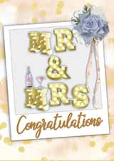 Mr & Mrs - CONGRATULATIONS on your wedding - in neon lights!  created by CardandFast