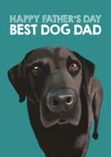 Best Dog Dad Black Labrador Father's Day Card created by Duckduckle Design