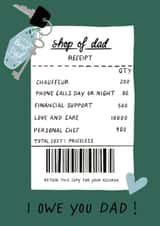 Father’s Day shop of dad receipt card  created by Jennifer Protheroe