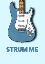 Cheeky guitar 'Strum Me' card created by HURRICANE REMI