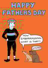 Cyclist Father's Day Card from Off The Leash created by Off The Leash Cartoons by Rupert Fawcett