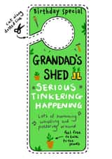 Grandad's shed door hanger card created by Dani Verbeeten