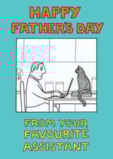 Working From Home Father's Day Card from On The Prowl  created by On The Prowl Cat Cartoons