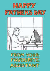 Working From Home Father's Day Card from On The Prowl created by On The Prowl Cat Cartoons