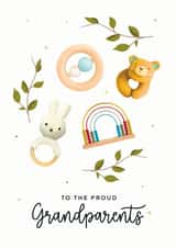 To the proud grandparents new baby card created by Hot Dog greetings