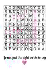 Heartfelt Birthday Card - Crossword - Heart created by Jaime Talbot