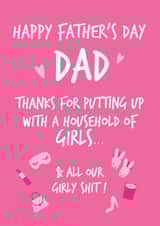 Father's day card for dad of girls created by Fifi Designs