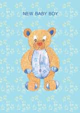 New Baby Boy Teddy Bear Card created by Claire Louise