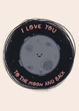 I love you to the moon and back card created by EilidhIllustrates