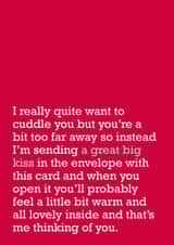 Thinking Of You Card: send 'A great big kiss' to your partner or friend created by The Right Lines