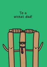 Funny Fathers Day Card / Birthday Card - Dad - Cricket - To A Wicket Dad created by The Playful Indian