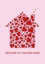Cute Hearts New Home Card - House Of Hearts - Welcome To Your New Home created by mrs L cards