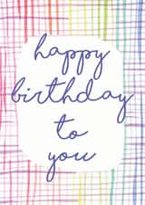 Happy Birthday Rainbow Gingham created by Rachael Martland