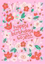 Pretty Floral Happy Birthday Card created by Inku Goods