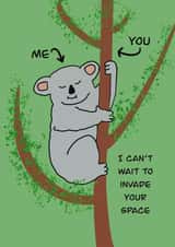 Koala social distancing card created by Ellie Aardvark