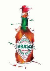 tabasco hot sauce card created by Georgina Luck Illustration