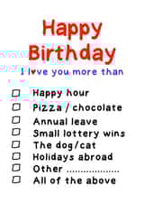 Happy Birthday I love you more than ... card created by Tilly From The Tuck Shop