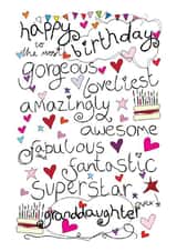 Happy Birthday Gorgeous Granddaughter - With Love - Birthday Card created by Love and Happy Stuff