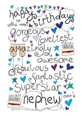 Happy Birthday Gorgeous Nephew - With Love - Birthday Card created by Love and Happy Stuff