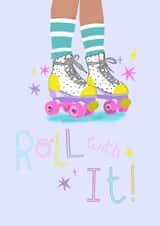 roll with it roller skates card created by ashleigh brown