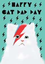 Happy Cat Dad Day - David Bowie Cat Card created by @ChildstarSamantha